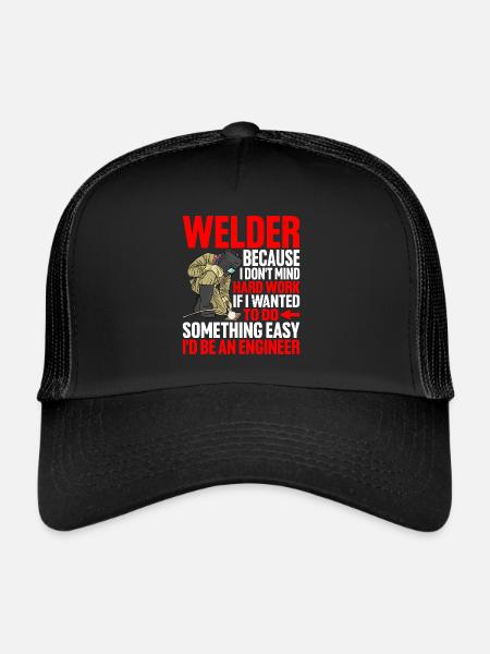 Soudeur, parce que le travail ne me dérange pas - Casquette trucker  - noir/noir - Devant