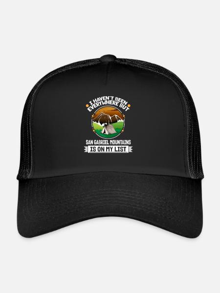San Gabriel Mountains Is On My List Hiking - Trucker Cap - black/black - Front