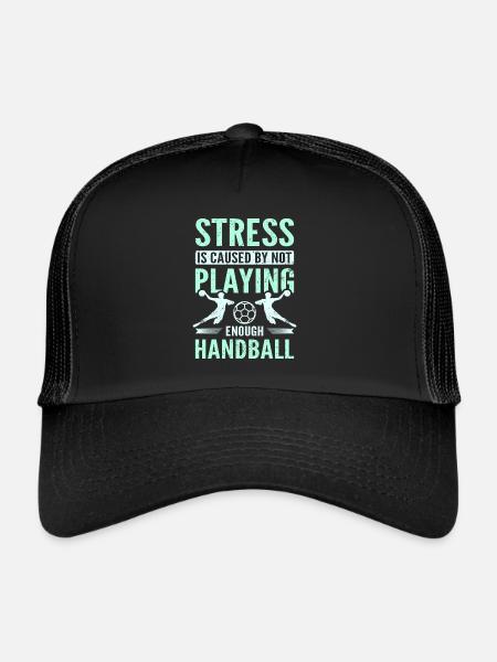 Le stress est causé par le fait de ne pas jouer suffisamment au handball - Casquette trucker  - noir/noir - Devant