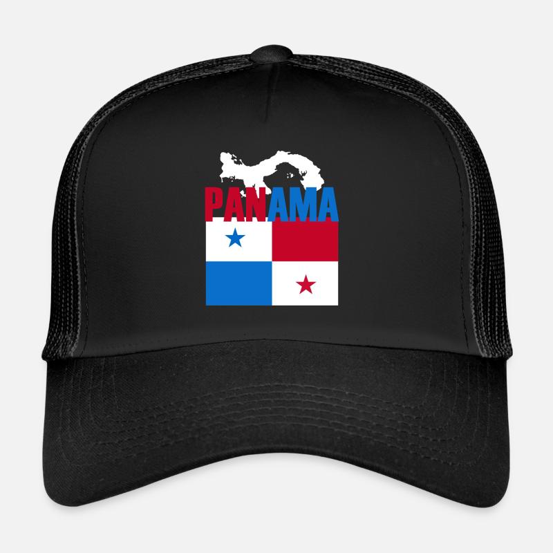 Panama Flag Gift Idea - Trucker Cap - black/black