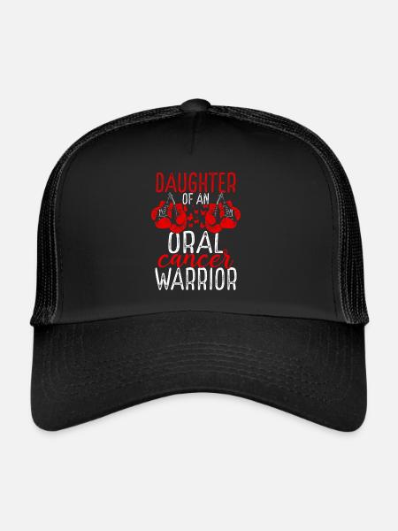 Daughter Oral Cancer Awareness Month Ribbon - Trucker Cap - black/black - Front