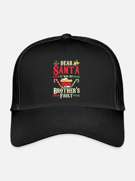 Dear santa it was my brother's fault - Trucker Cap - black/black - Front