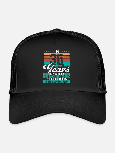 36 ans drôle obtenir vieux humour idée d’anniversaire - Casquette trucker  - noir/noir - Devant