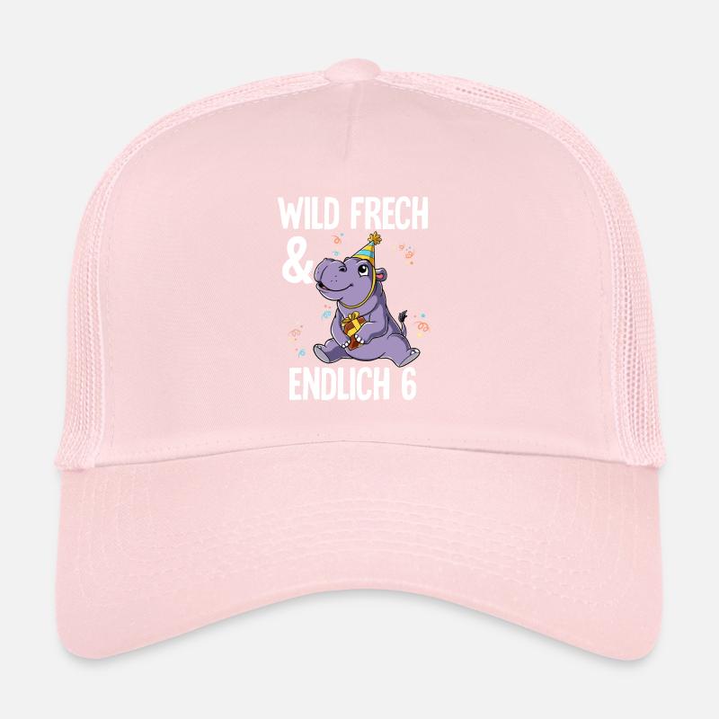 6. Geburtstag Nilpferd Wild Frech Und Endlich 6 Trucker Cap