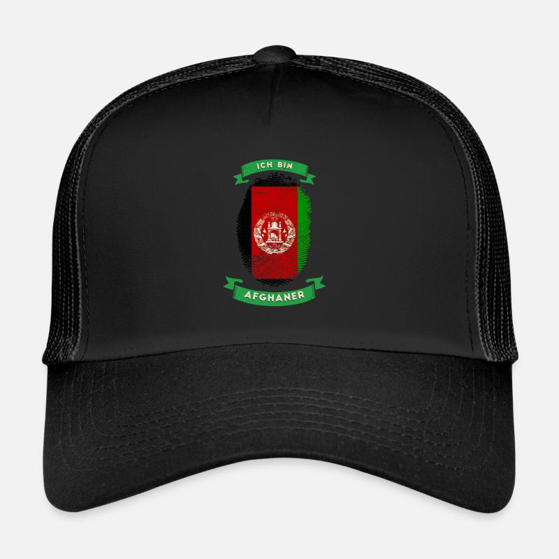 Empreinte digitale Je suis le drapeau afghan Casquette trucker 