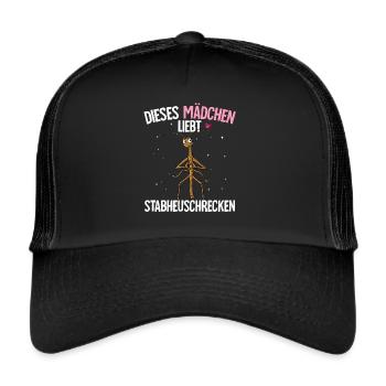 Stabheuschrecke Mädchen - Trucker Cap - Schwarz/Schwarz - Vorne