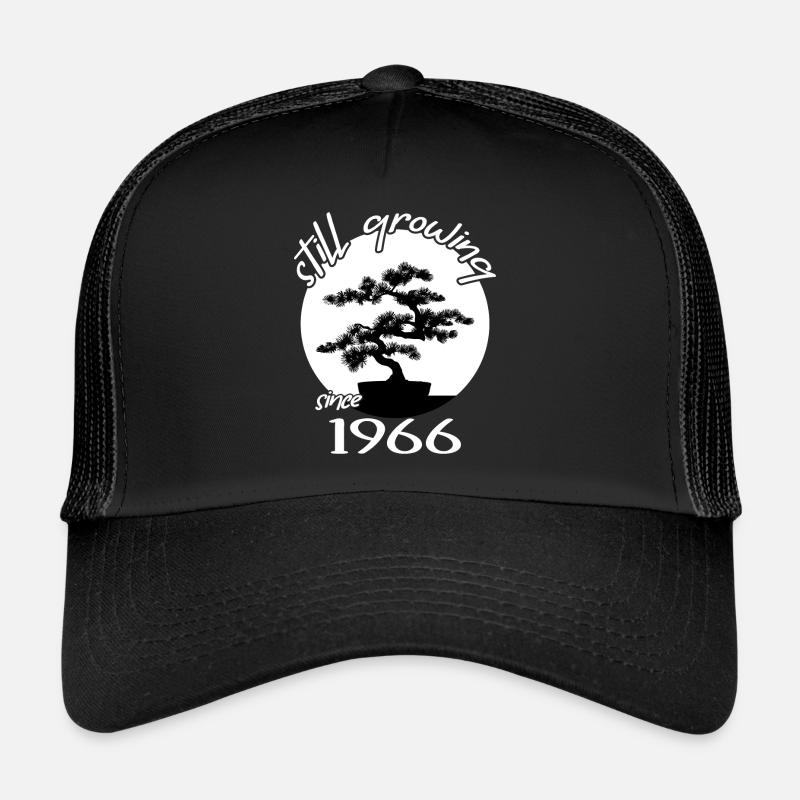1966 geburtstag bonsai-baum "still growing" nebari - Trucker Cap - Schwarz/Schwarz