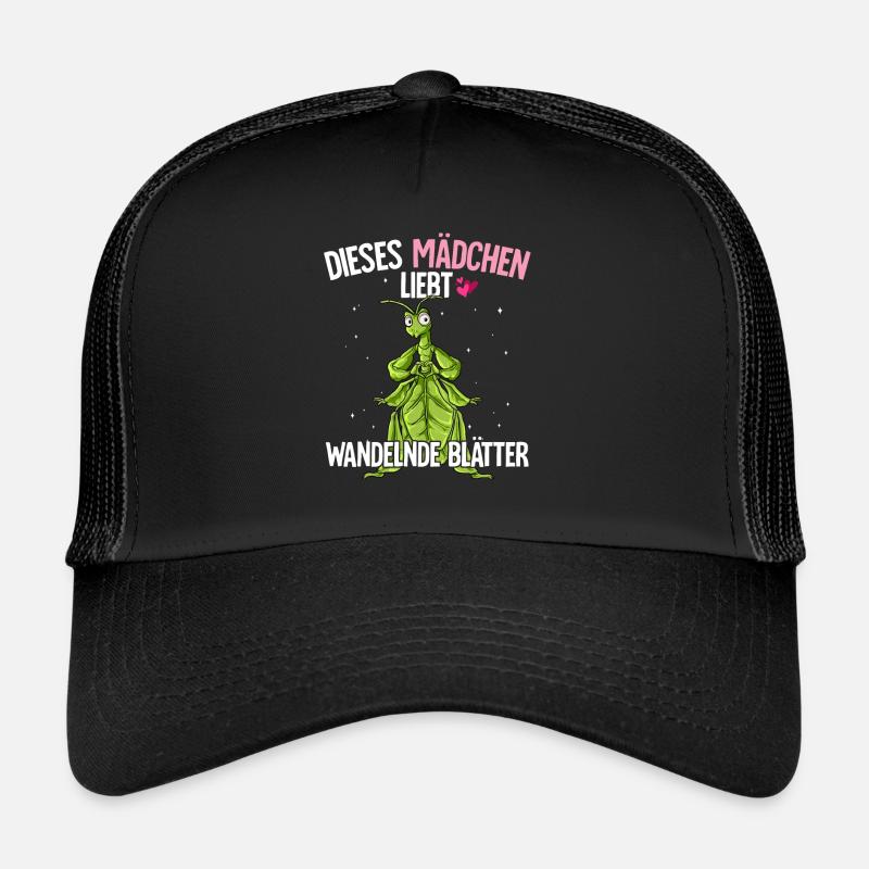 Wandelndes Blatt Mädchen - Trucker Cap - Schwarz/Schwarz