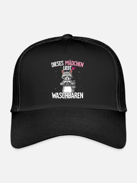 Waschbären Mädchen - Trucker Cap - Schwarz/Schwarz