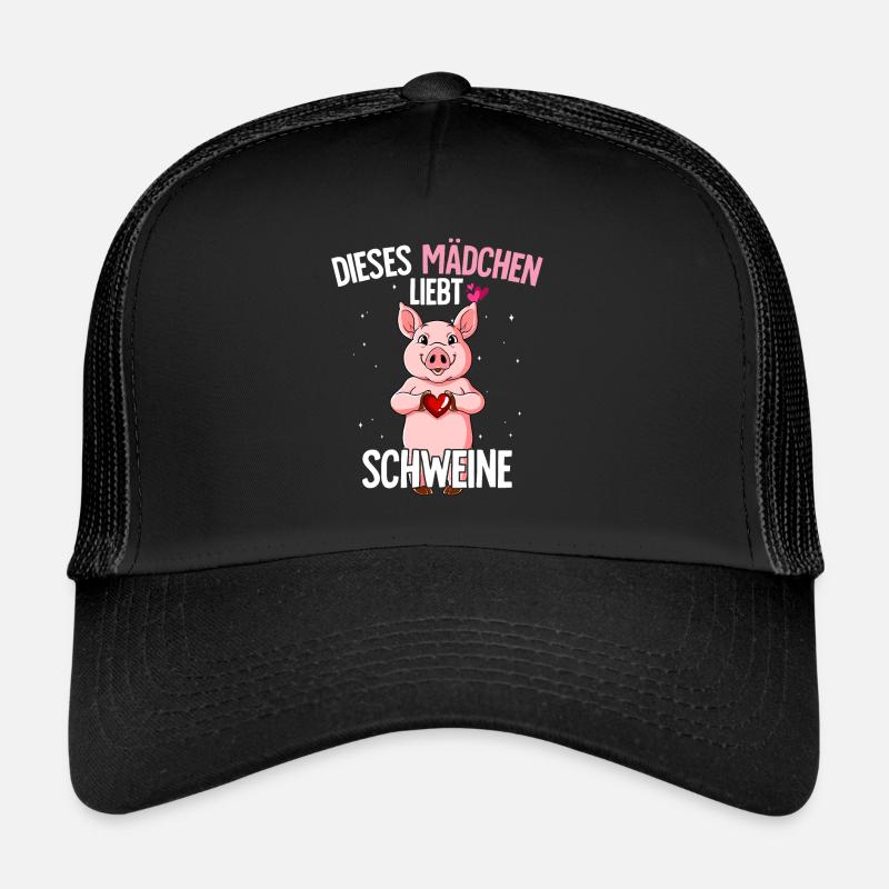 Schwein Mädchen - Trucker Cap - Schwarz/Schwarz