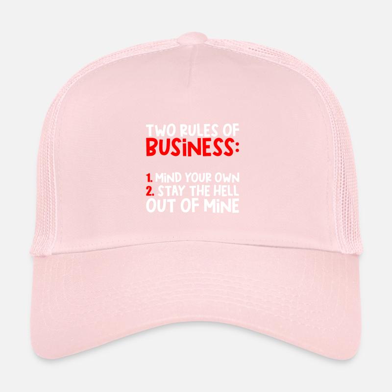 Deux règles de travail, occupez-vous des vôtres Casquette trucker 