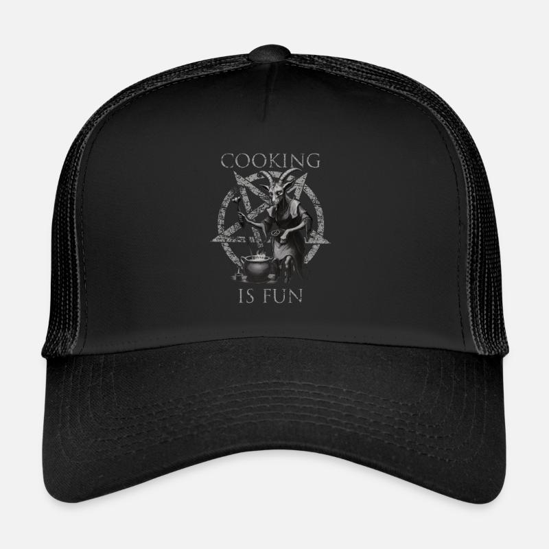 Cooking is Fun Goth Trucker Cap
