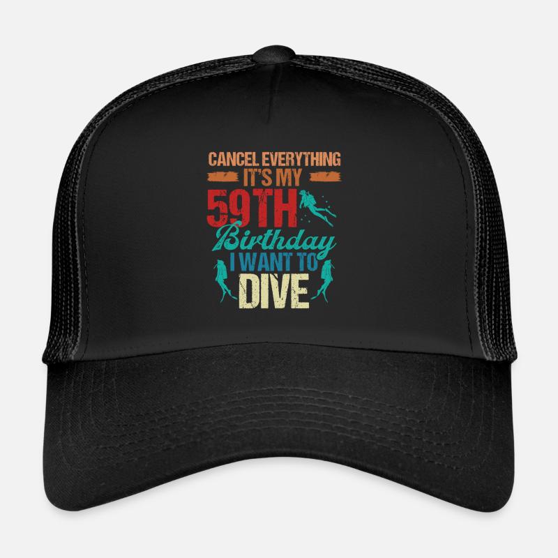 59 ans Plongeur Anniversaire Idée Snorkeling Casquette trucker 