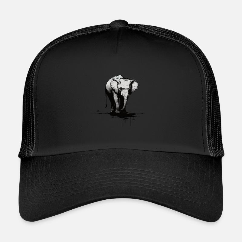 Elephant Artful impression au pochoir Casquette trucker 