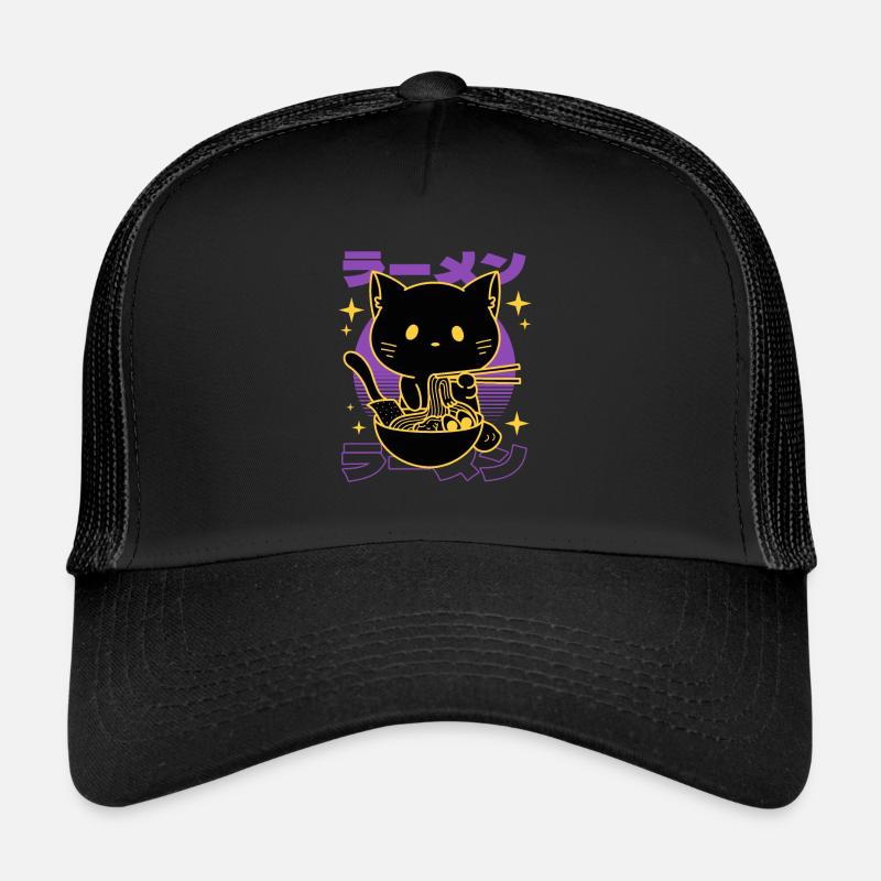 Ramen chat japonais Casquette trucker 