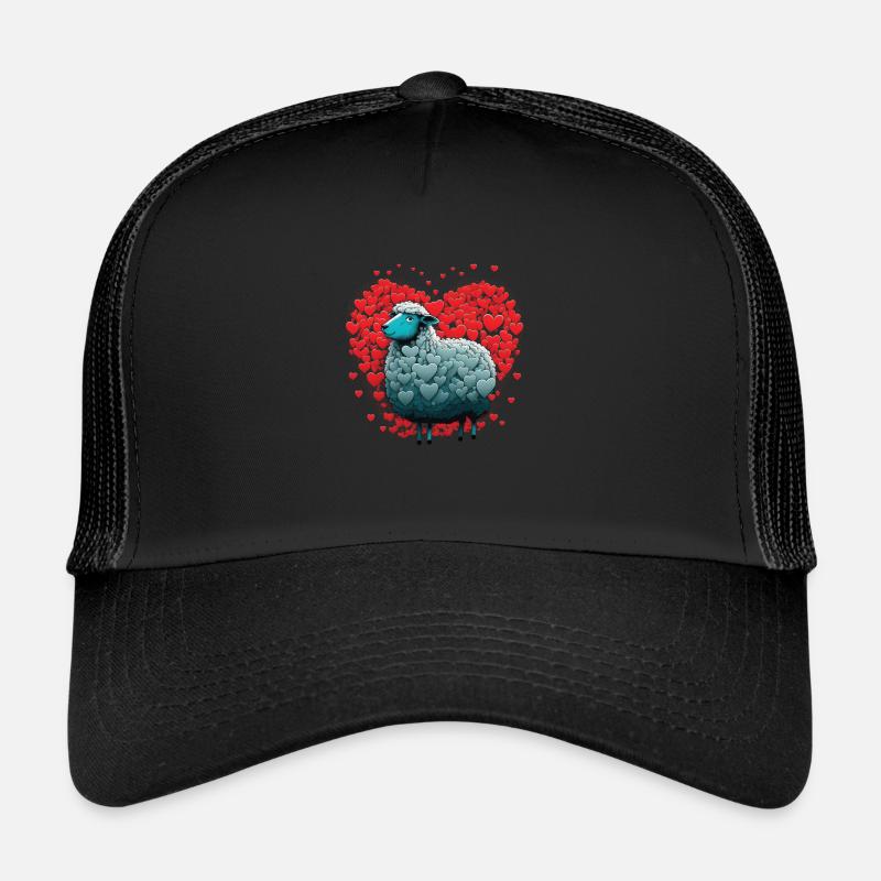 Schaf-liebes-herz - Trucker Cap - black/black