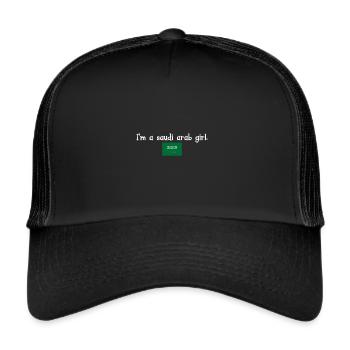 Je suis une fille arabe saoudienne - Casquette trucker  - noir/noir - Devant