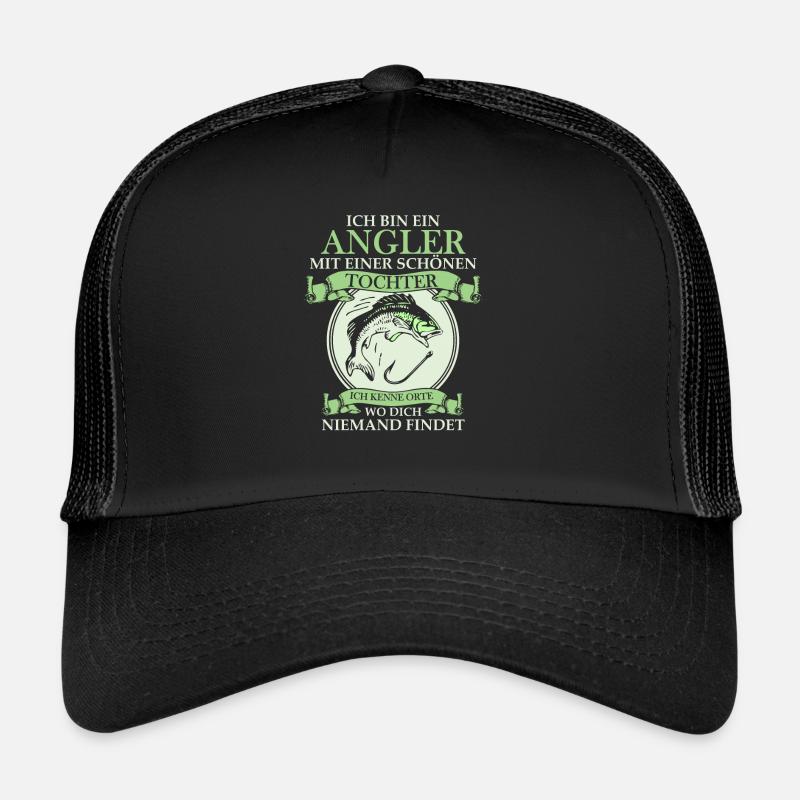 Angler und Tochter - Trucker Cap - Schwarz/Schwarz