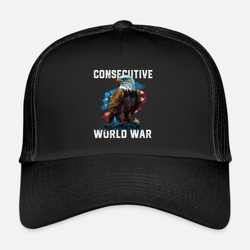 Consecutive World War American Veteran USA Fourth Trucker Cap