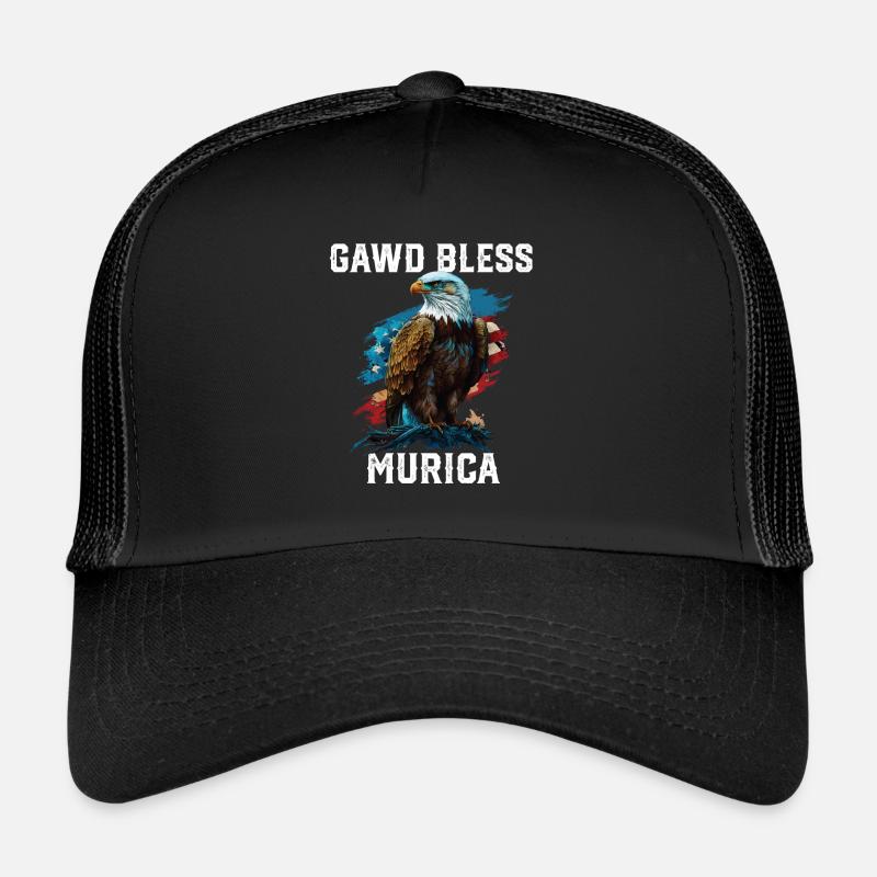 Gawd Bless Murica American Bald Eagle Funny Casquette trucker 