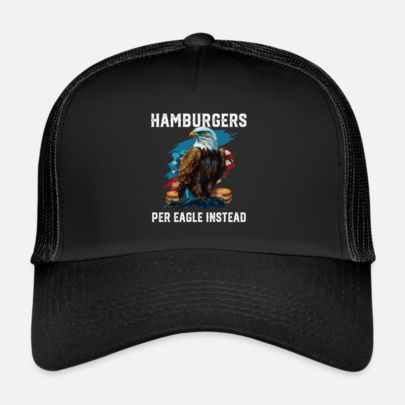 Hamburgers Per Eagle Instead Patriotic USA Flag Trucker Cap
