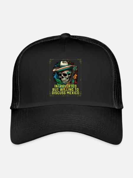 Introverti mais prêt à discuter de la fierté mexicaine - Casquette trucker  - noir/noir - Devant