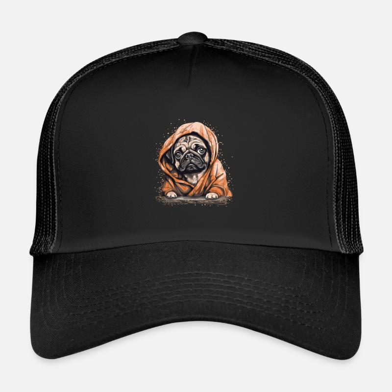 Petit chien carlin mignon Casquette trucker 