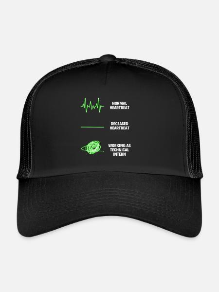 Stagiaire technique Stagiaire technique drôle - Casquette trucker  - noir/noir - Devant