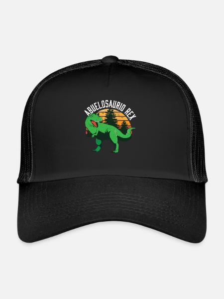 Abuelosaurio Rex I Funny Grandpa T-Rex - Trucker Cap - black/black - Front
