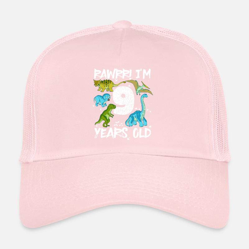 Neuf, 9 ans, 9e anniversaire, 9 ans, dinosaure Casquette trucker 