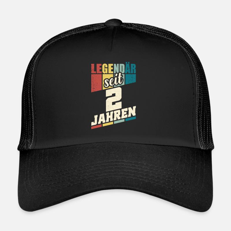 2. Geburtstag Legendär Seit 2 Jahren Legende 2 - Trucker Cap - Schwarz/Schwarz