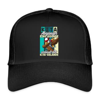 Kita Absolvent Abschied Kindergartenkind Kita - Trucker Cap - Schwarz/Schwarz - Vorne