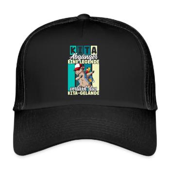 Kita Absolvent Abschied Kindergartenkind Kita - Trucker Cap - Schwarz/Schwarz - Vorne