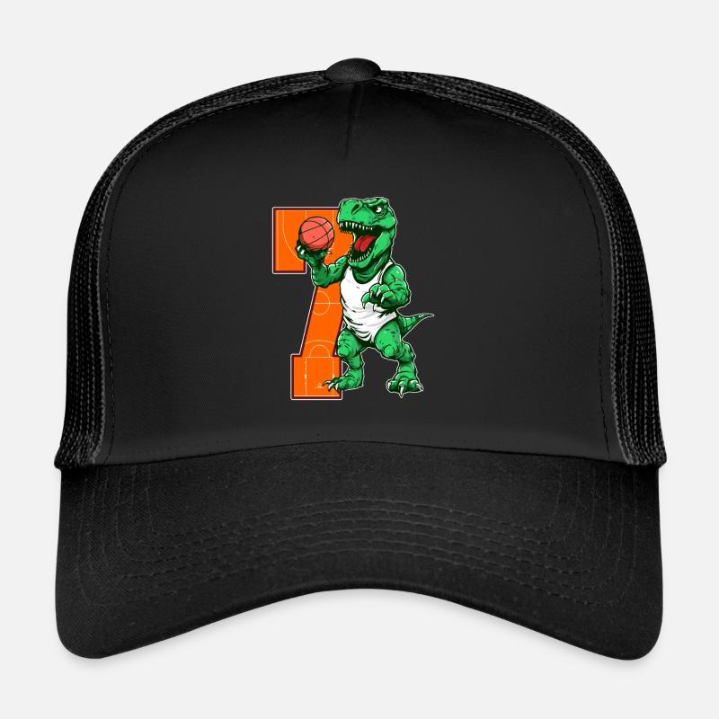 Basketball Dino - 7 Jahr Alter Junge - 7. Trucker Cap