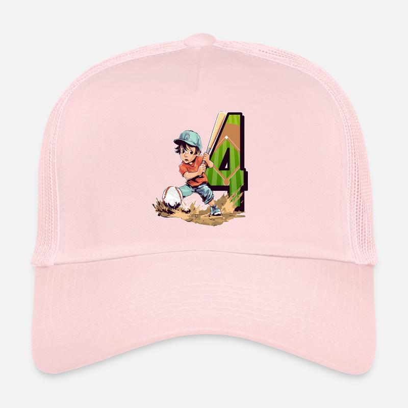 Baseball Geburtstag - 4 Jahre Alter Junge - 4. Trucker Cap