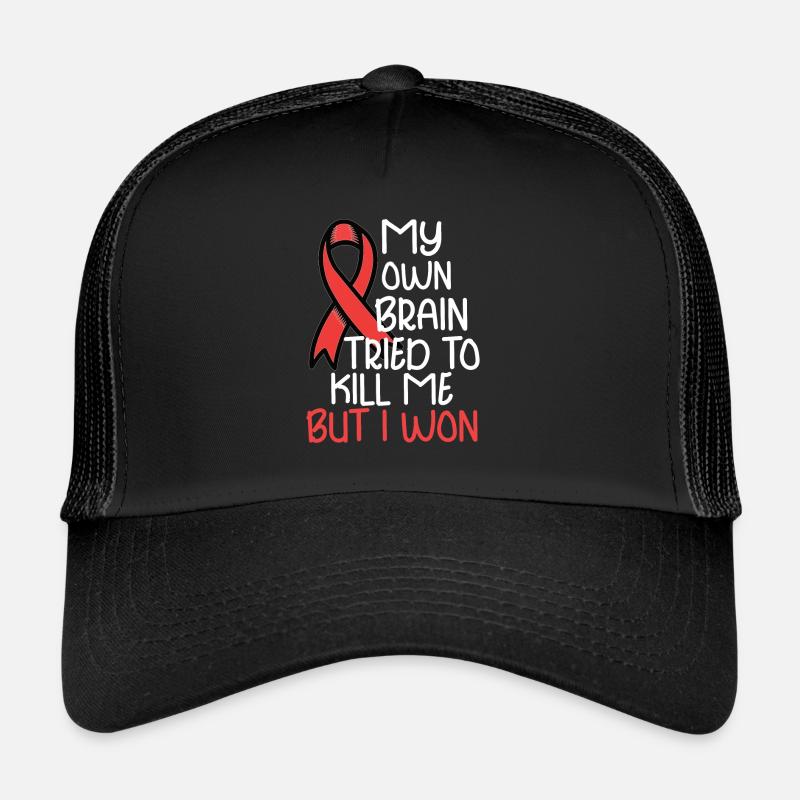 Brain Surgery Joke Brain Surgery Awareness Gift - Trucker Cap - black/black