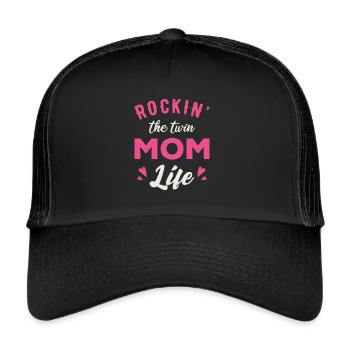 ROCKIN THE TWIN MOM LIFE - Trucker Cap - black/black - Front