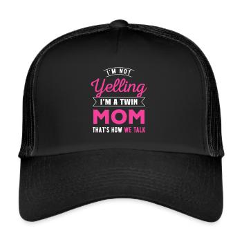 JE NE CRIE PAS JE SUIS UNE MÈRE JUMELLE C’EST COMME ÇA QU’ON PARLE - Casquette trucker  - noir/noir - Devant