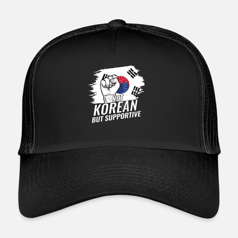 Pas coréen mais favorable au drapeau coréen Casquette trucker 