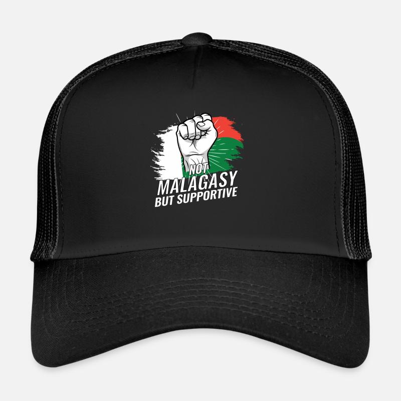 Not Malagasy But Supportive Madagascar Flag Trucker Cap