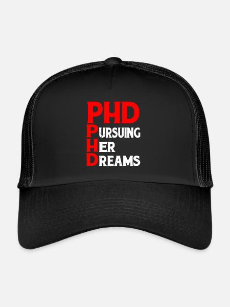 Ph.D. Poursuivre ses rêves 8 - Casquette trucker  - noir/noir - Devant