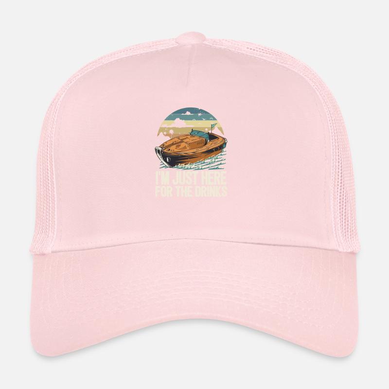 À Just Here For The Drinks Funny Motorboat Casquette trucker 