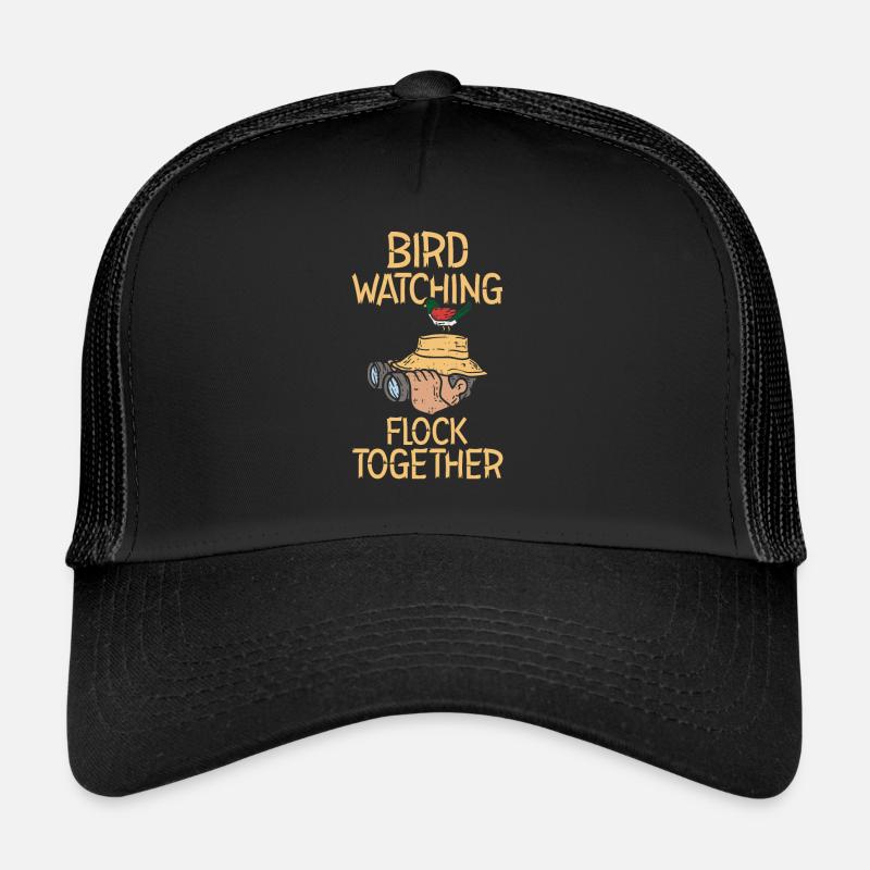 Bird Watching Birding Binoculars Avian Feathered Trucker Cap