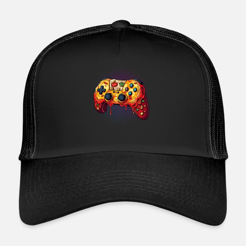 Pizza Gaming Controller Video Games Trucker Cap