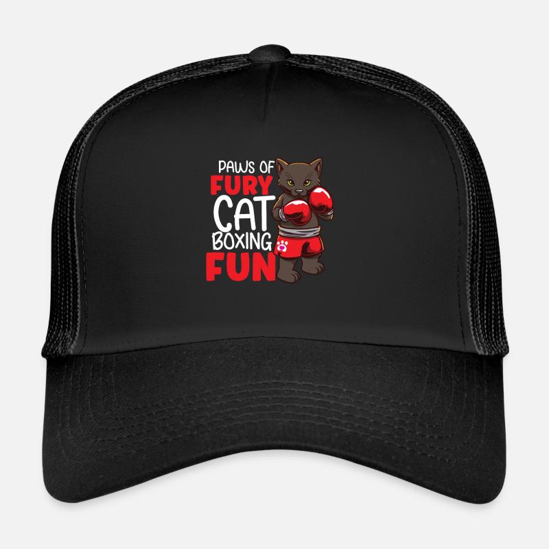 Cat Boxing Ring Boxer Gants Boxing Fighter Casquette trucker 