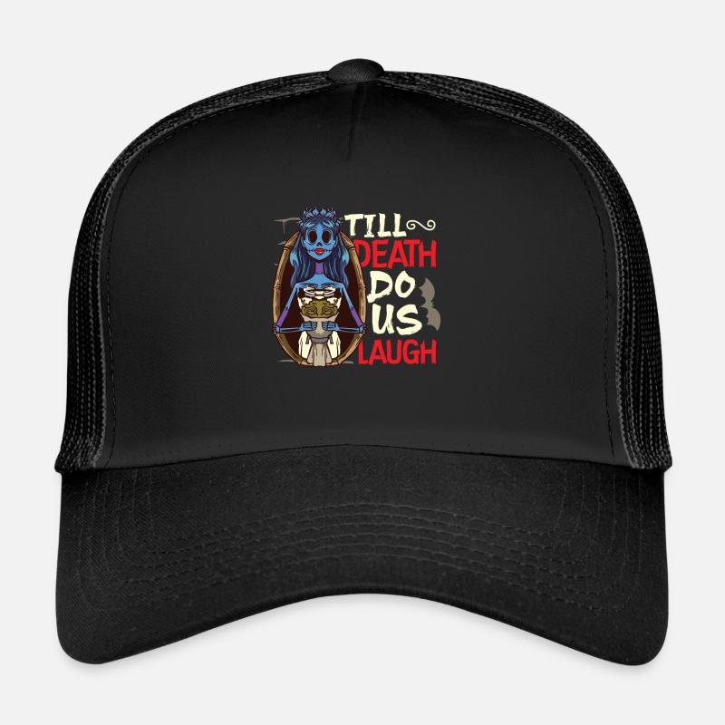 Funny Gothic Goth Wedding Bride Goth Halloween Trucker Cap