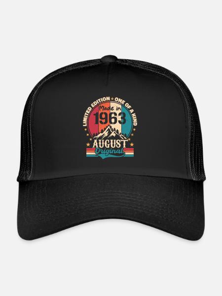 1963 August | August 1963 birthday Aged Perfectly - Trucker Cap - black/black
