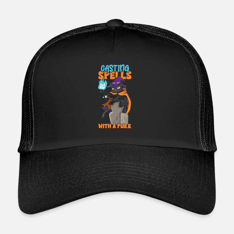 Cat Witch Occult Gothic Dark Satanic Trucker Cap