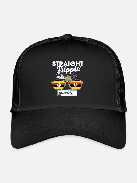 Straight Trippin' Uganda Vacation Tour Travel - Casquette trucker  - noir/noir - Devant