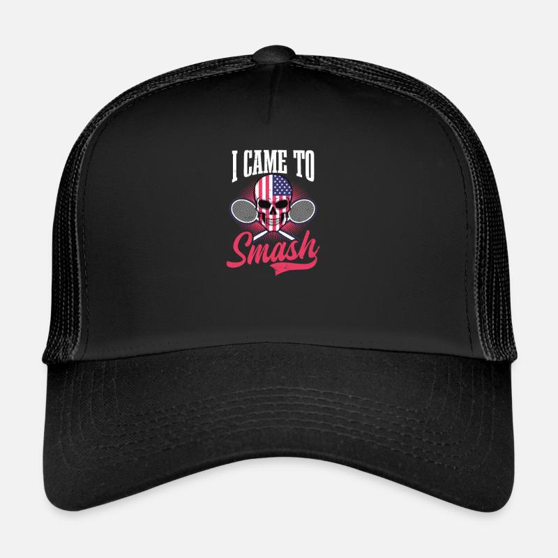 Badminton Player I Came To Smash American Flag Trucker Cap